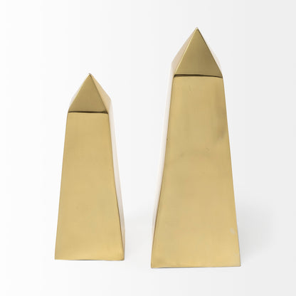 Giza (Set of 2) 4L x 4W Gold Elongated Pyramids