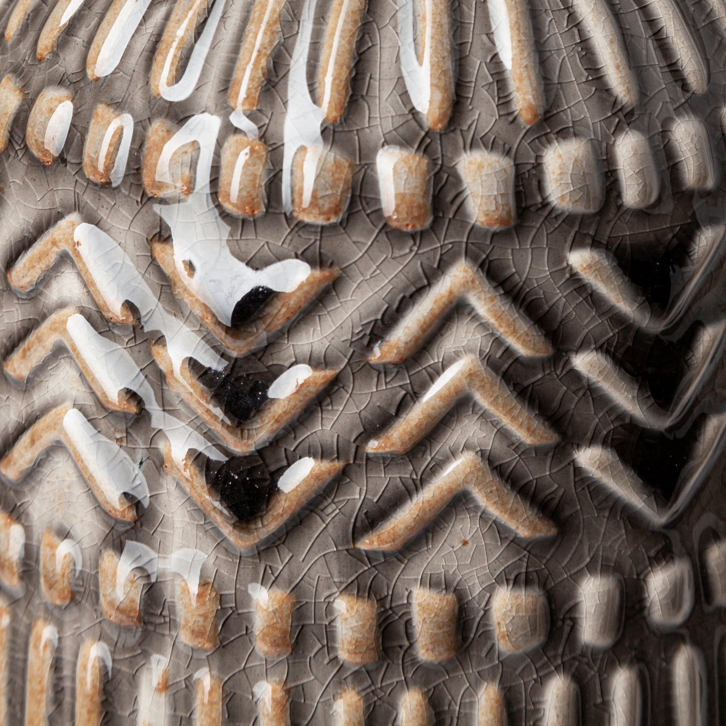 Riker III Large Dark Gray Cream Ceramic Vase