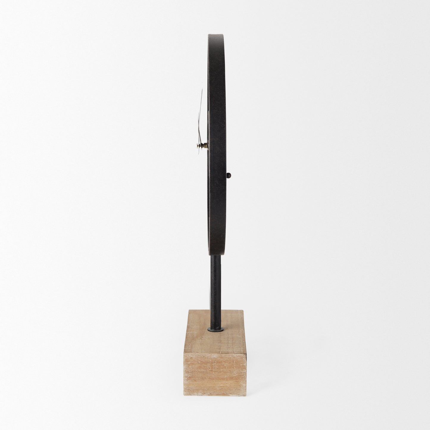 Oris Black Metal/Wood Open Frame Table Clock