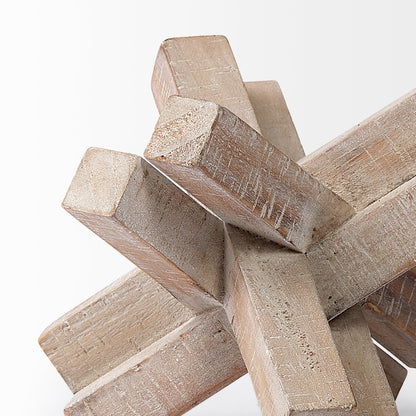 Vega II (Large) 7L x 7W Natural Wood Jack Object