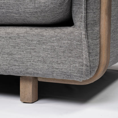 Roy I 84" Castlerock Gray Upholstered Three Seater Sofa