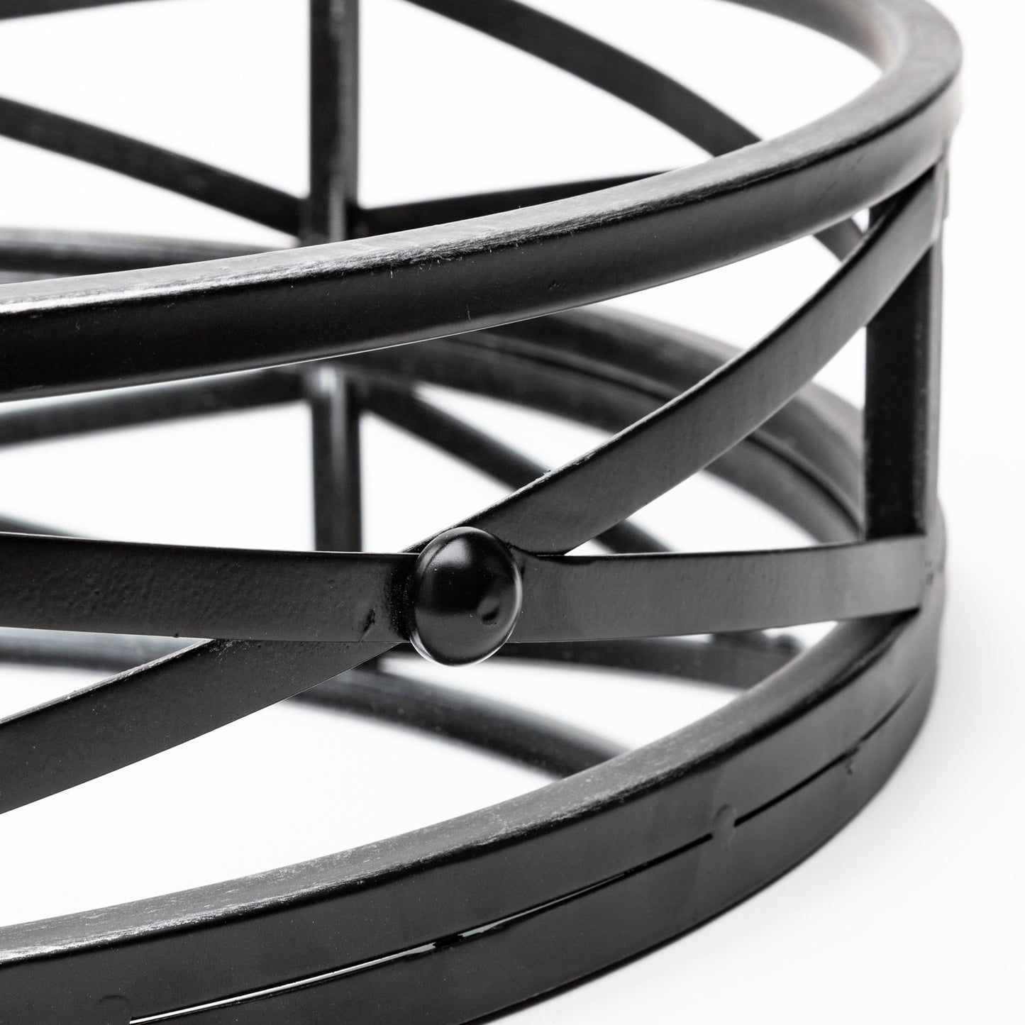 Piers (Set of 2) Black Metal Mirrored Round Trays