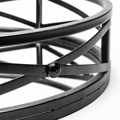 Piers (Set of 2) Black Metal Mirrored Round Trays