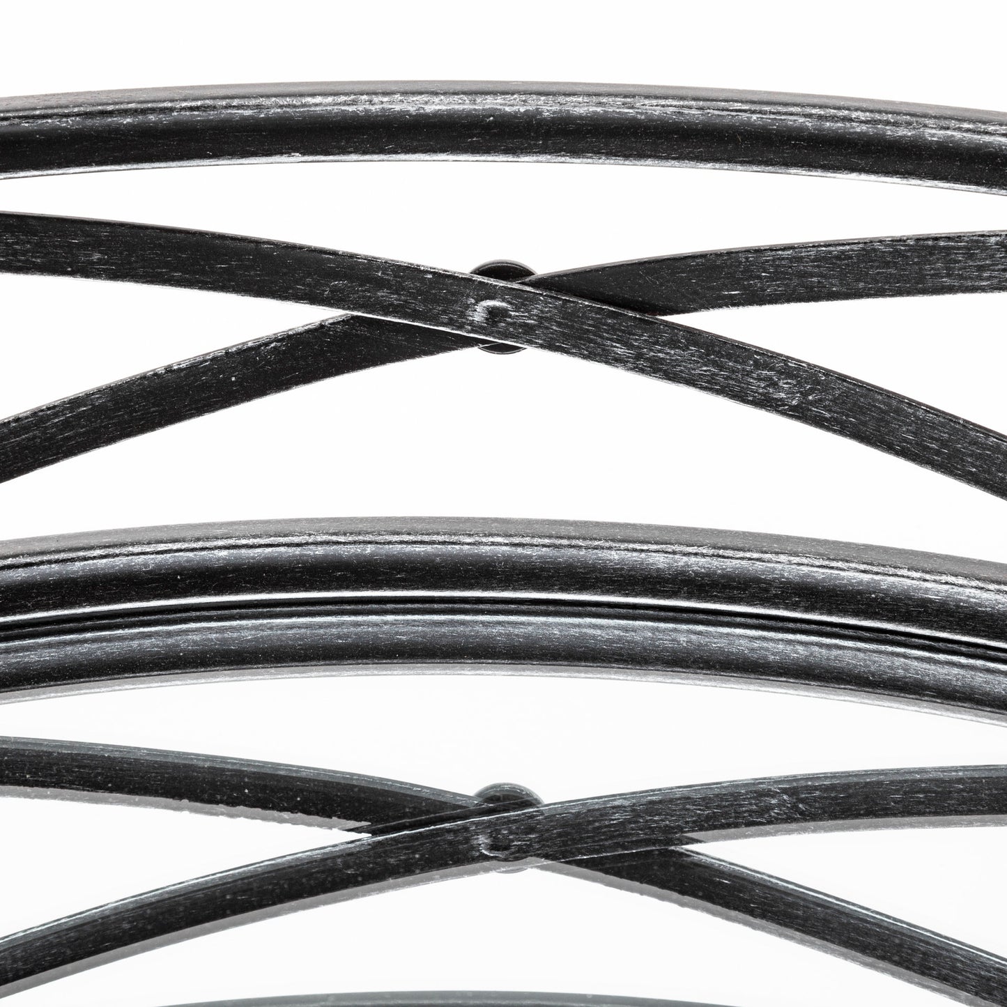 Piers (Set of 2) Black Metal Mirrored Round Trays