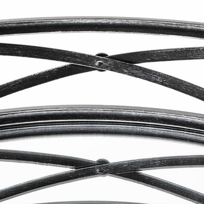 Piers (Set of 2) Black Metal Mirrored Round Trays