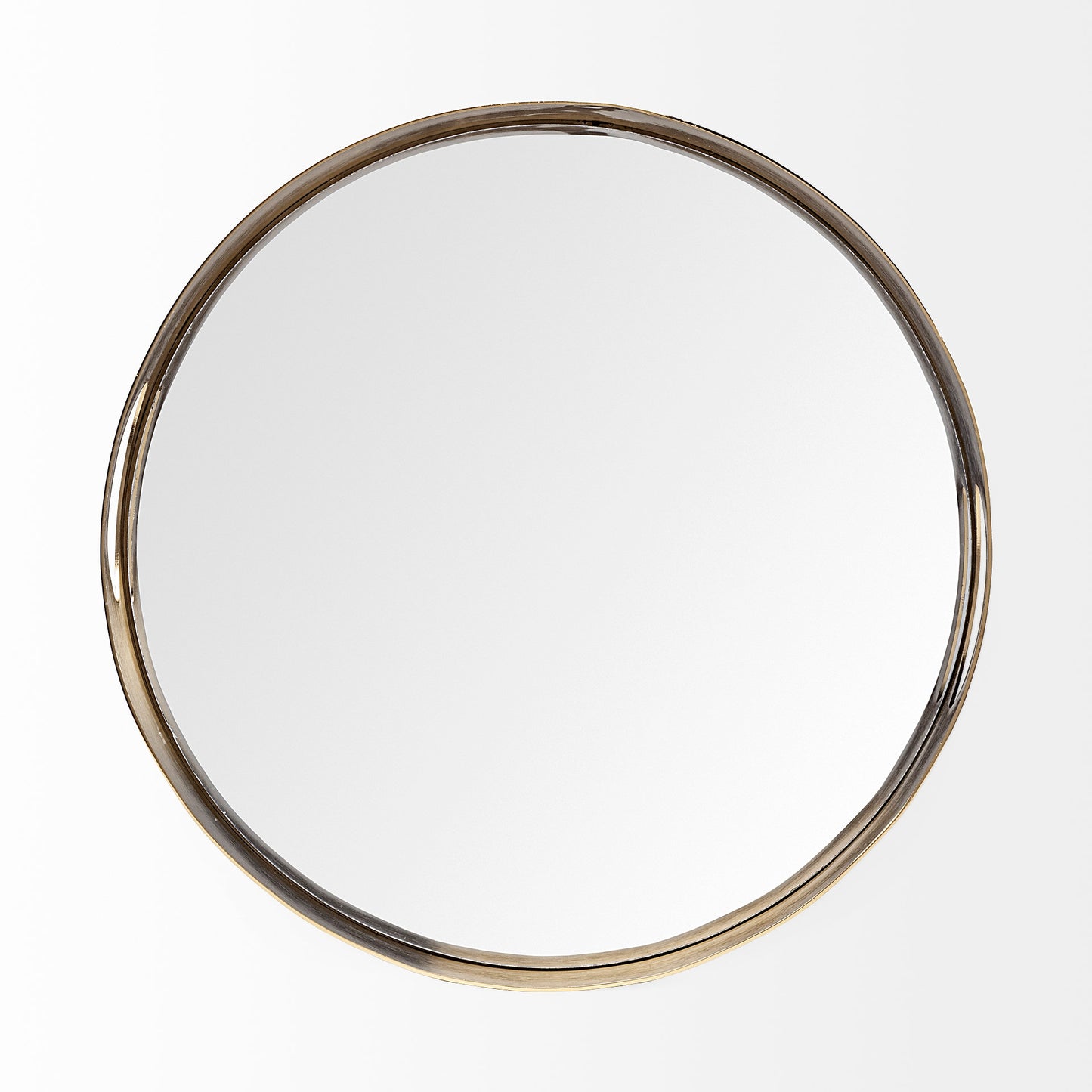 Serkis 15L x 15W Gold Metal Mirrored Base Round Tray