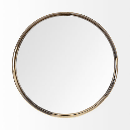 Serkis 15L x 15W Gold Metal Mirrored Base Round Tray