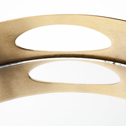 Serkis 15L x 15W Gold Metal Mirrored Base Round Tray