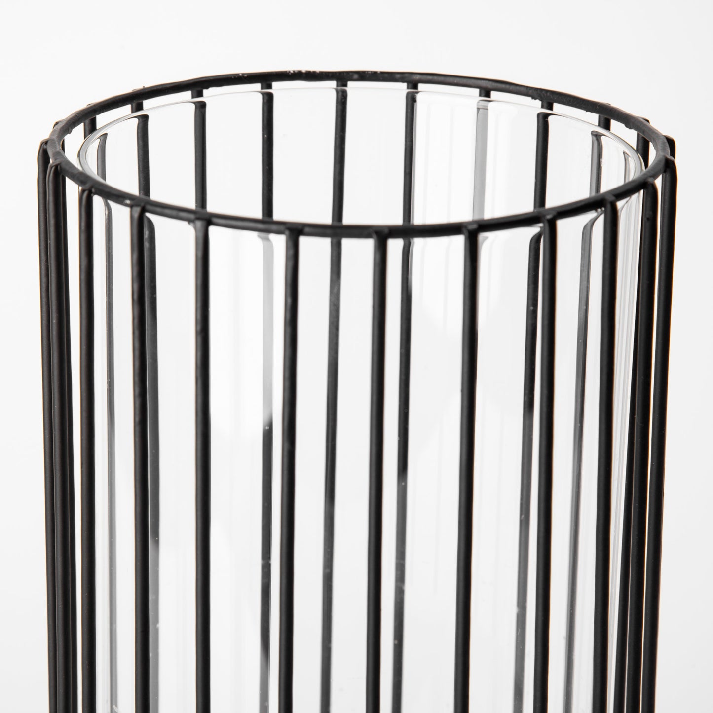 Velo II Large Black Metal Cylindrical Table Candle Holder