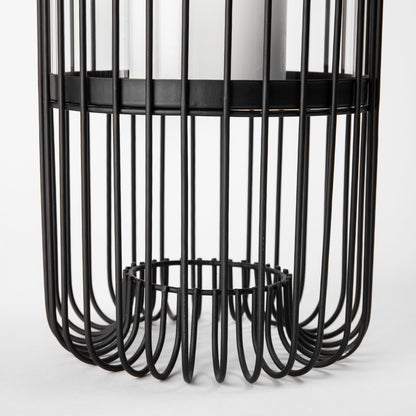 Velo II Large Black Metal Cylindrical Table Candle Holder