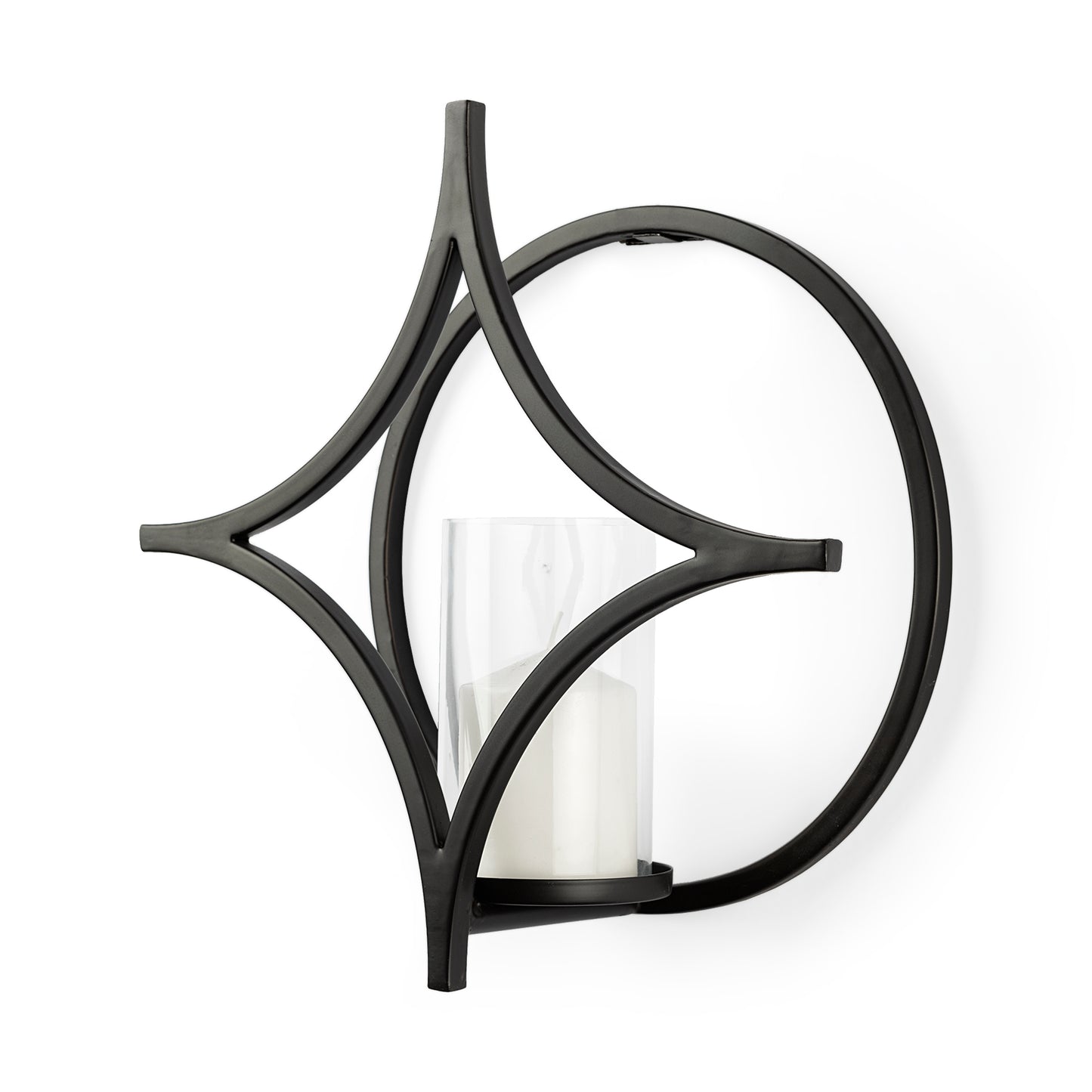 Lyra I Black Wall Candle Holder