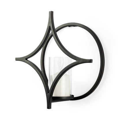 Lyra I Black Wall Candle Holder