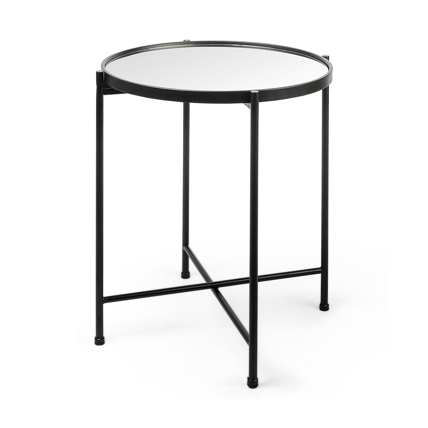 Samantha (Small) Black Mirror Top Accent Table