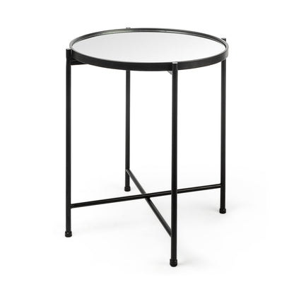 Samantha (Small) Black Mirror Top Accent Table