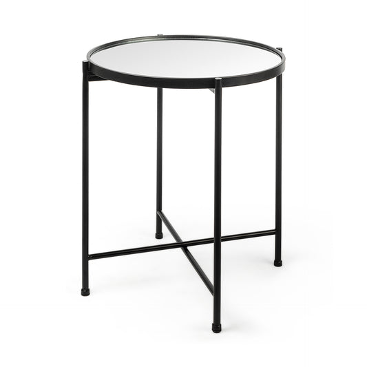 Samantha (Small) Black Mirror Top Accent Table