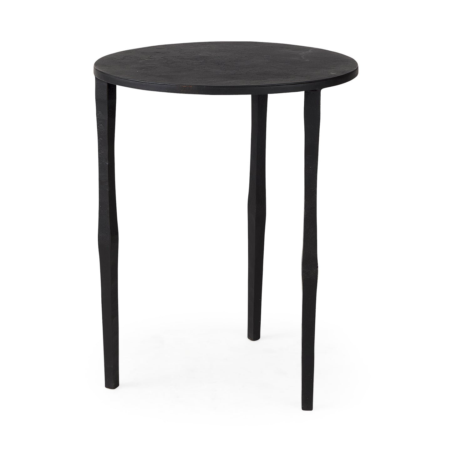 Timothy 16.0L x 16.0W X 20.0H Ebony Black Iron Side Table