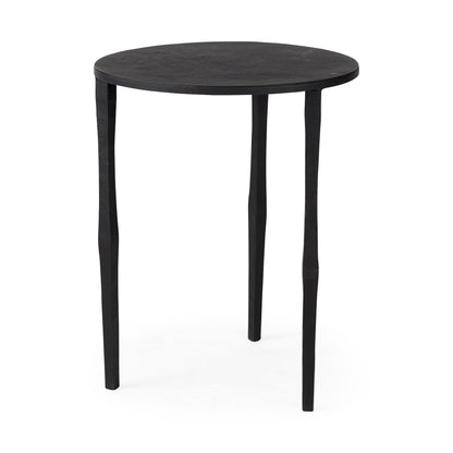 Timothy 16.0L x 16.0W X 20.0H Ebony Black Iron Side Table