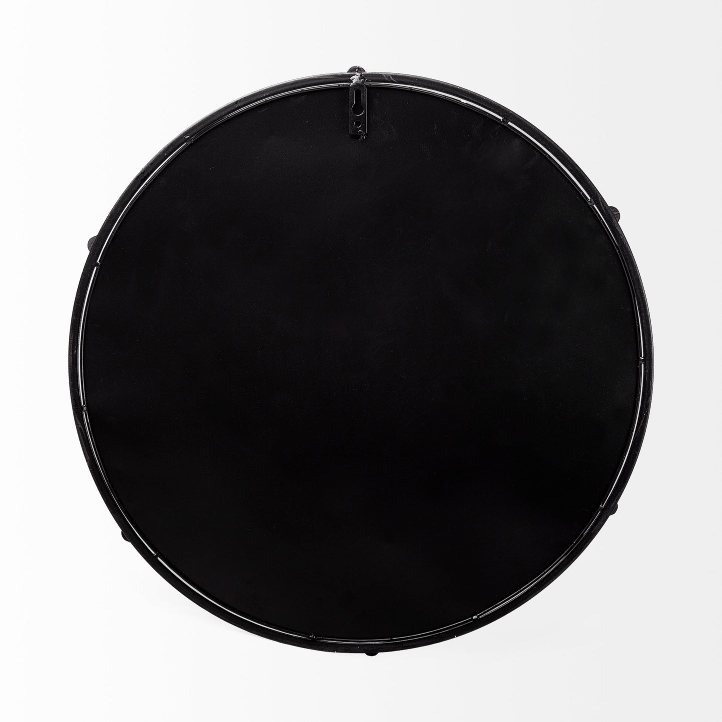Kimbel 24L x 24W Black Metal Mirrored Base Round Tray