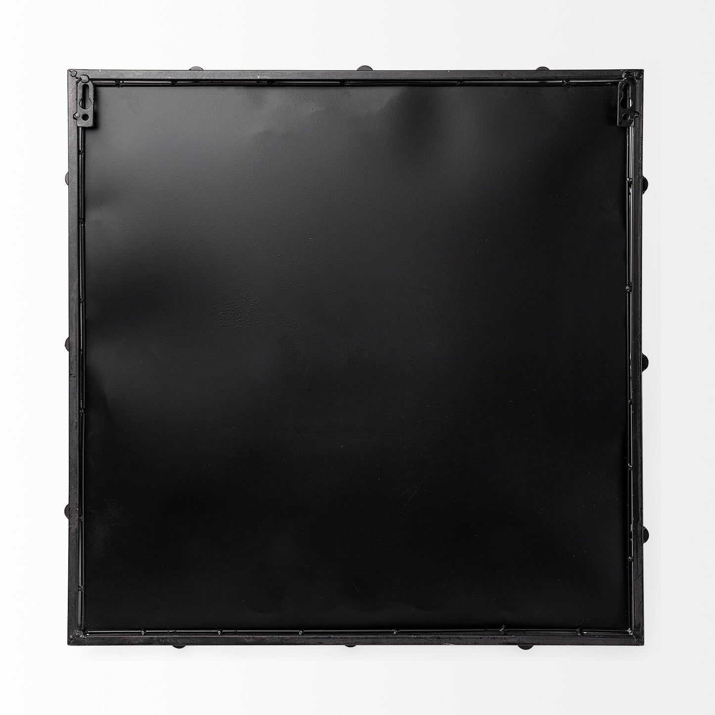 Christa 22L x 22W Black Metal Mirrored Base Square Tray