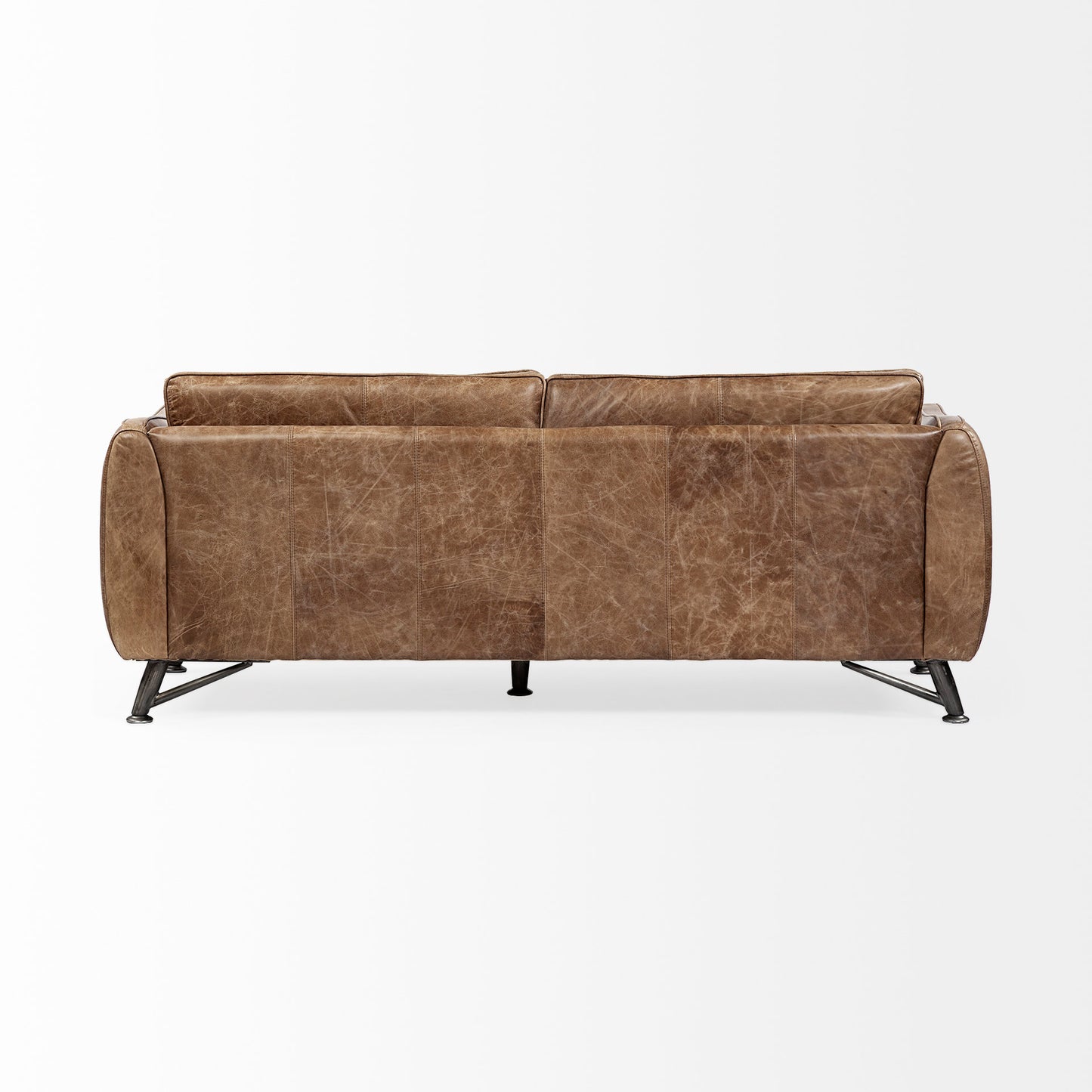 Cobain I 84" Brown Leather Two Seater Sofa