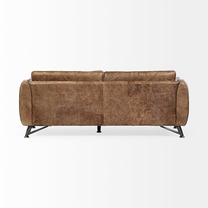 Cobain I 84" Brown Leather Two Seater Sofa
