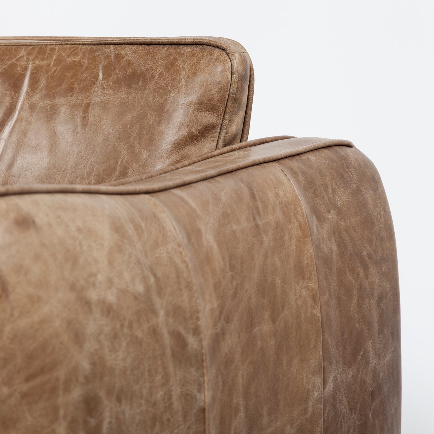 Cobain I 84" Brown Leather Two Seater Sofa