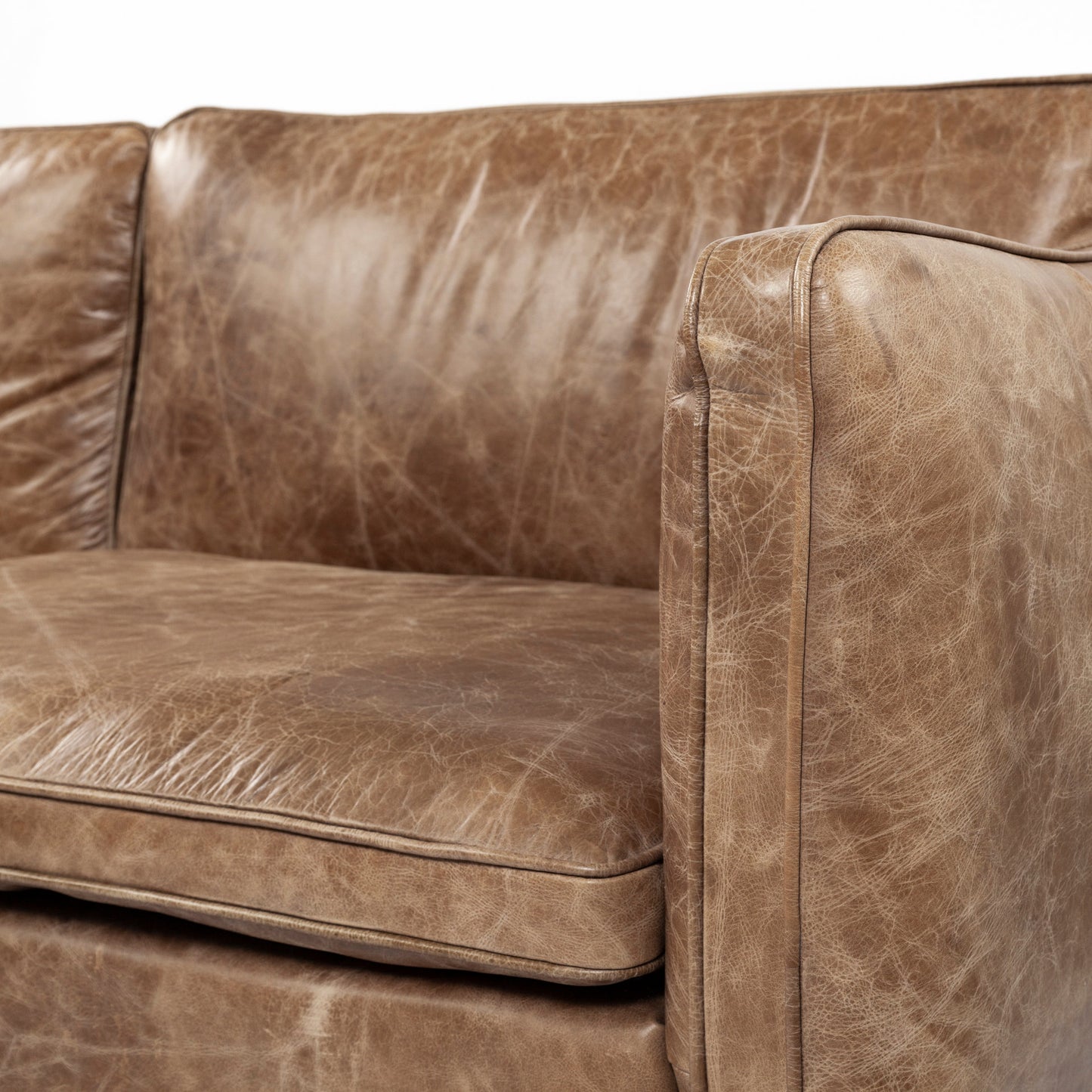 Cobain I 84" Brown Leather Two Seater Sofa