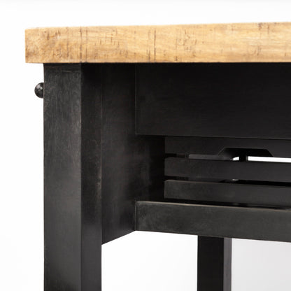 Columbia 62L x 28W x 36H Black Wooden Kitchen Island