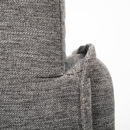 Roy II Castlerock Gray Upholstered and Brown Wood Frame Arm Chair