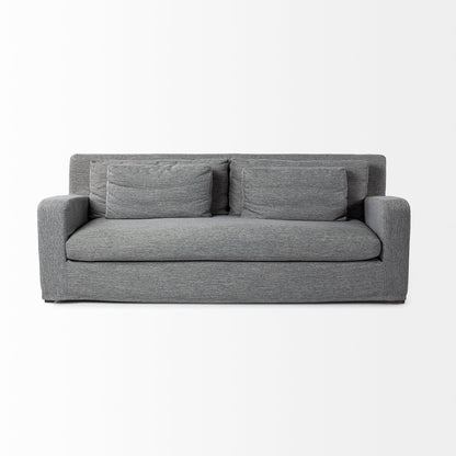 Denly II 92" Casterock Gray Slipcover Three Seater Sofa