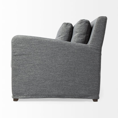 Denly II 92" Casterock Gray Slipcover Three Seater Sofa