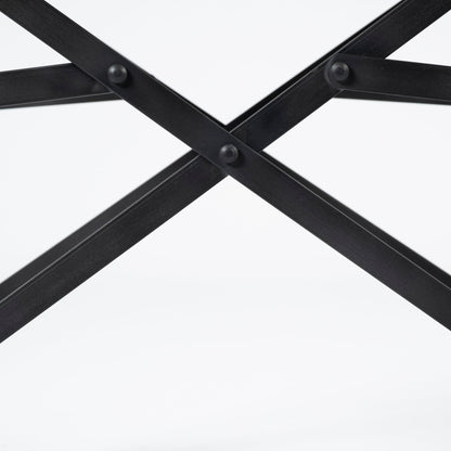 Direttore Black Iron Frame Black Leather Dining Chair