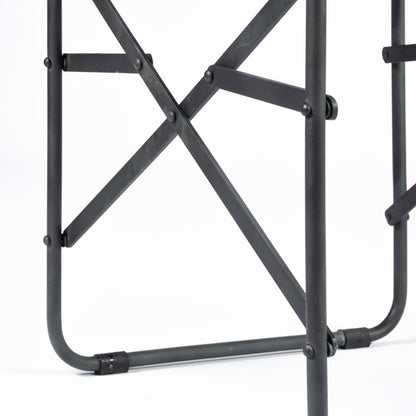 Direttore Black Iron Frame Black Leather Dining Chair