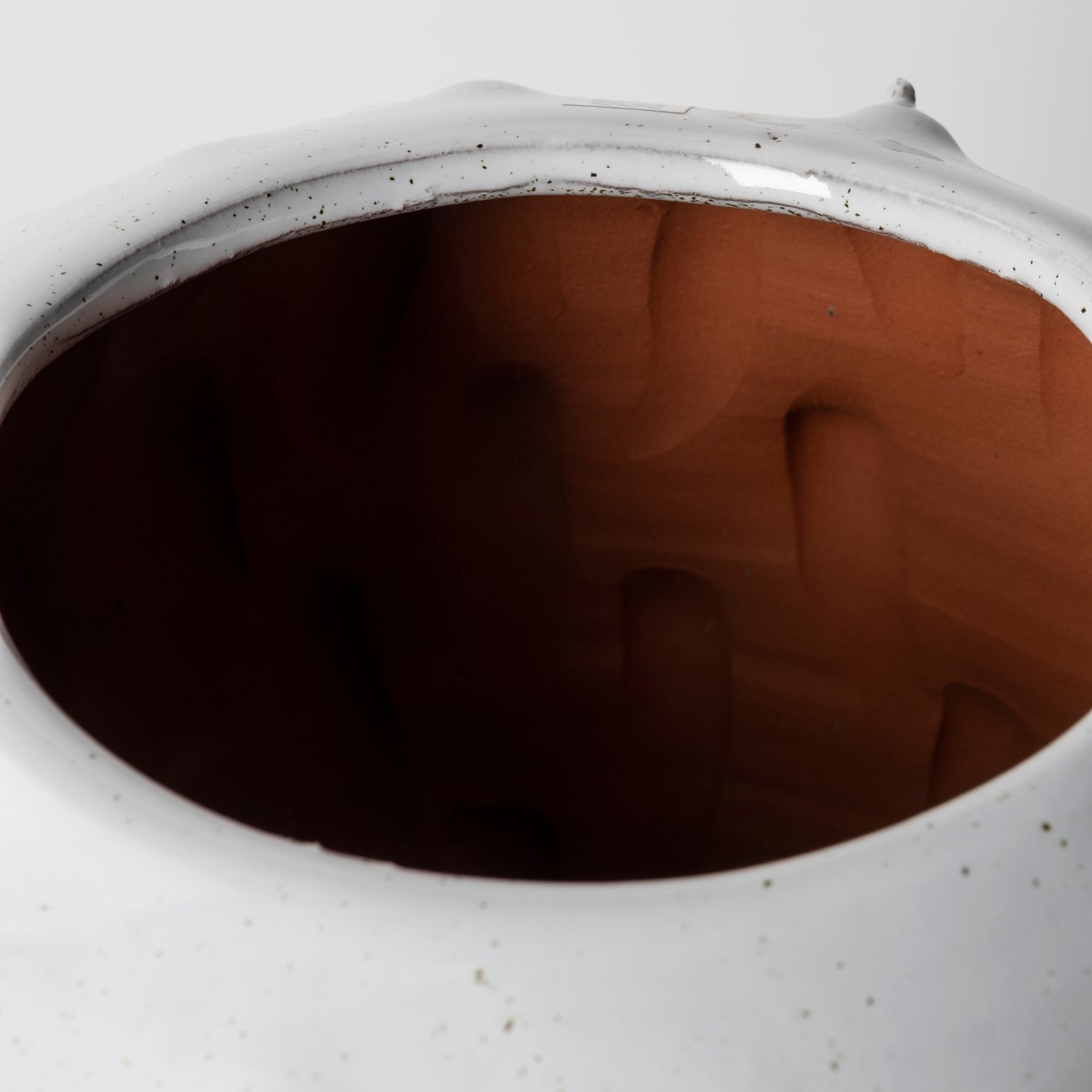 Julian Small Glossy White Ceramic Spoked Vase