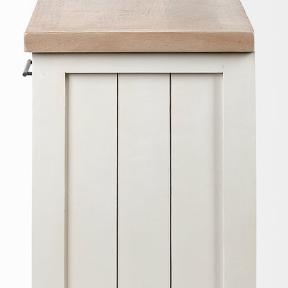 Fairview III Solid Wood Brown Top & White Frame 4 Cabinet Door Sideboard