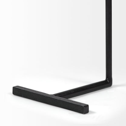 Ballatine 15L x 15W x 27H Brown Wood Round Top w/ Black Metal Base Accent Table