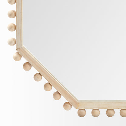 Torquay 33L x 33H Natural Wood Octagon Frame Mirror