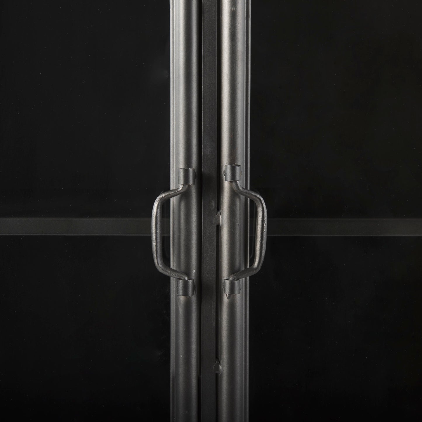 Poppy II 73.8" H Black Metal With Glass Door Display Cabinet