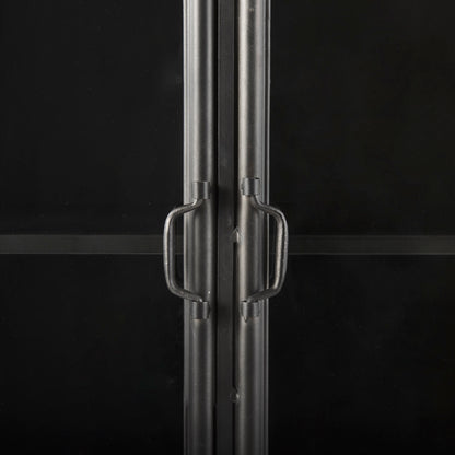 Poppy II 73.8" H Black Metal With Glass Door Display Cabinet