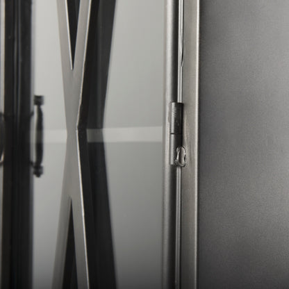 Poppy II 73.8" H Black Metal With Glass Door Display Cabinet