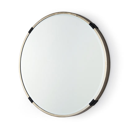 Melissa 23" Small Round Gold Metal Wall Mirror