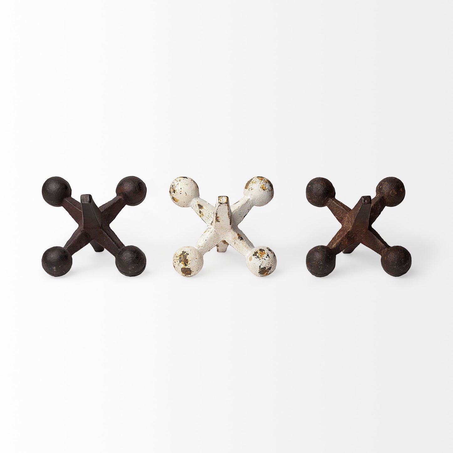 Jax Set of 3 8L x 7W Cast Iron Metal Jacks