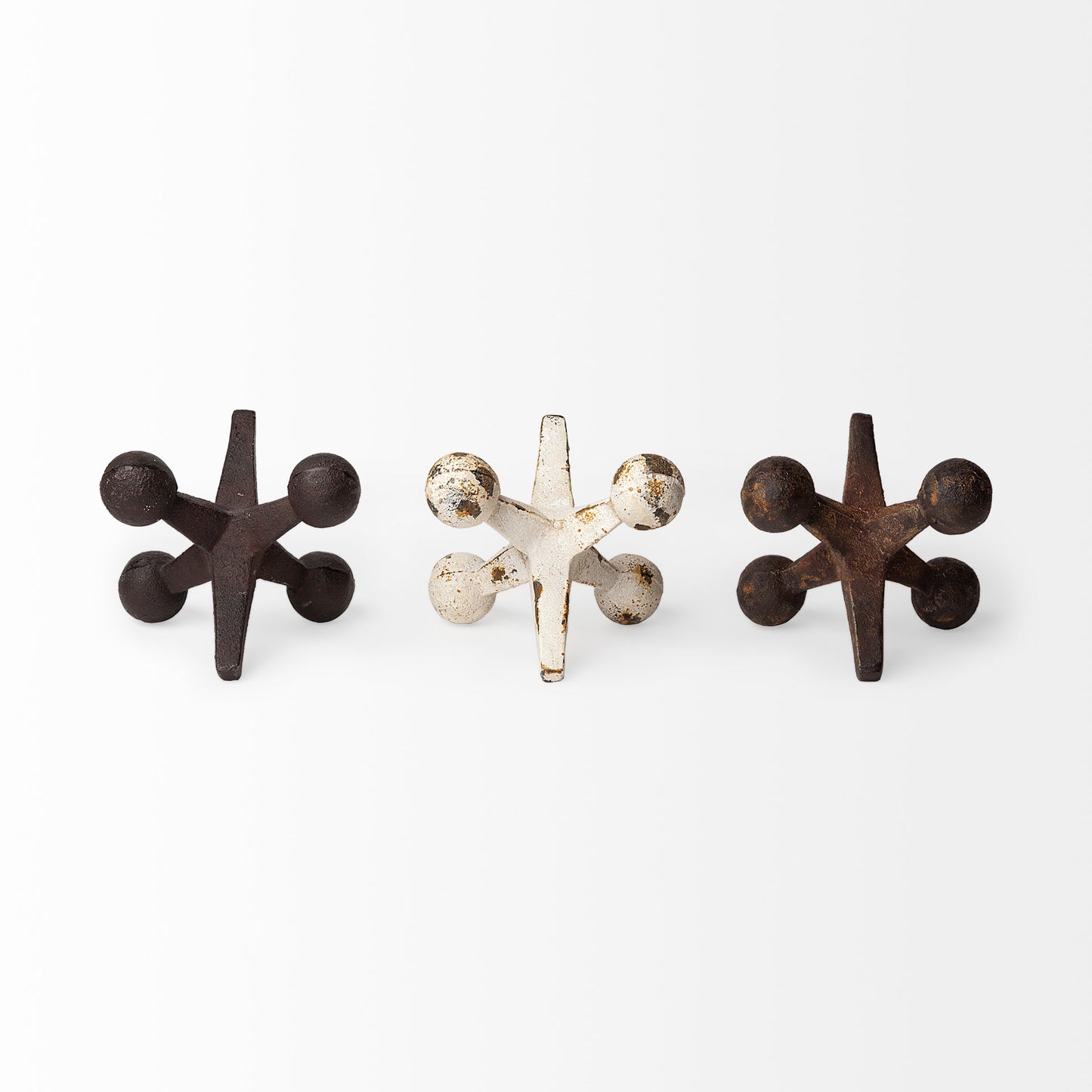 Jax Set of 3 8L x 7W Cast Iron Metal Jacks