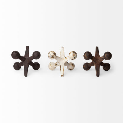 Jax Set of 3 8L x 7W Cast Iron Metal Jacks