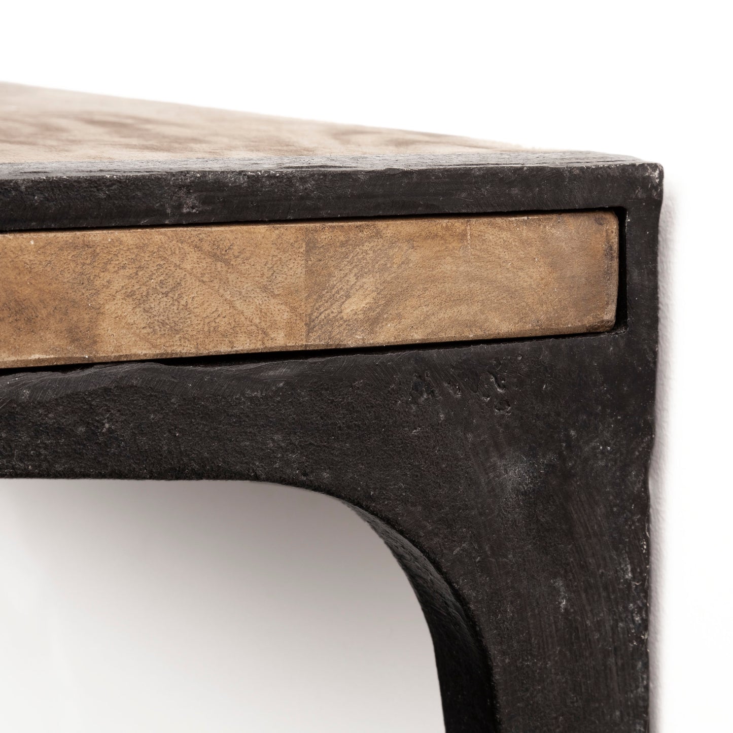 Dion II 36.0L x 10.8W x 10.5H Brown Wood W/Black Metal Wall Shelf