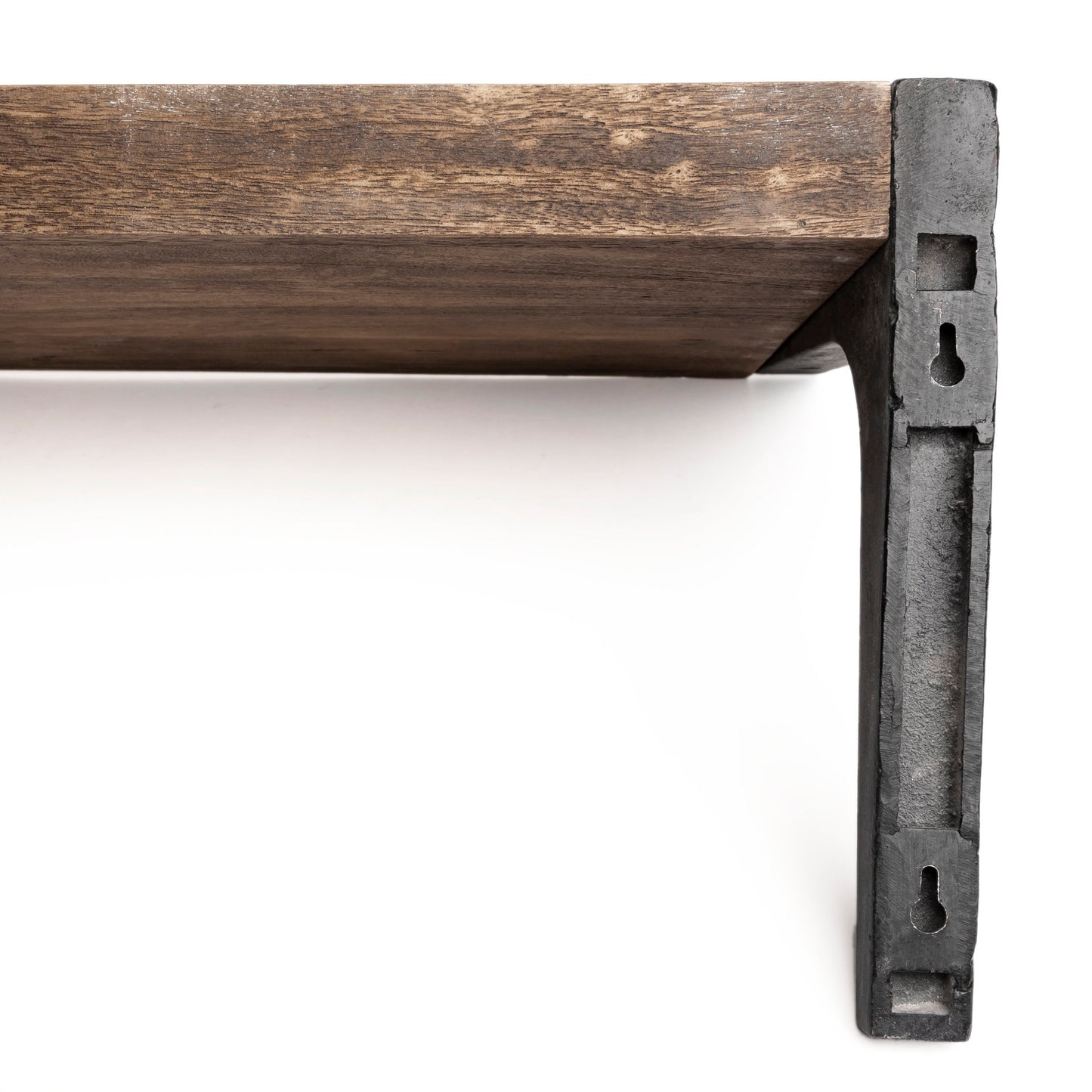 Dion II 36.0L x 10.8W x 10.5H Brown Wood W/Black Metal Wall Shelf