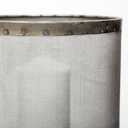 Steen Set of Two Black Meshed Metal Candle Holder Lanterns