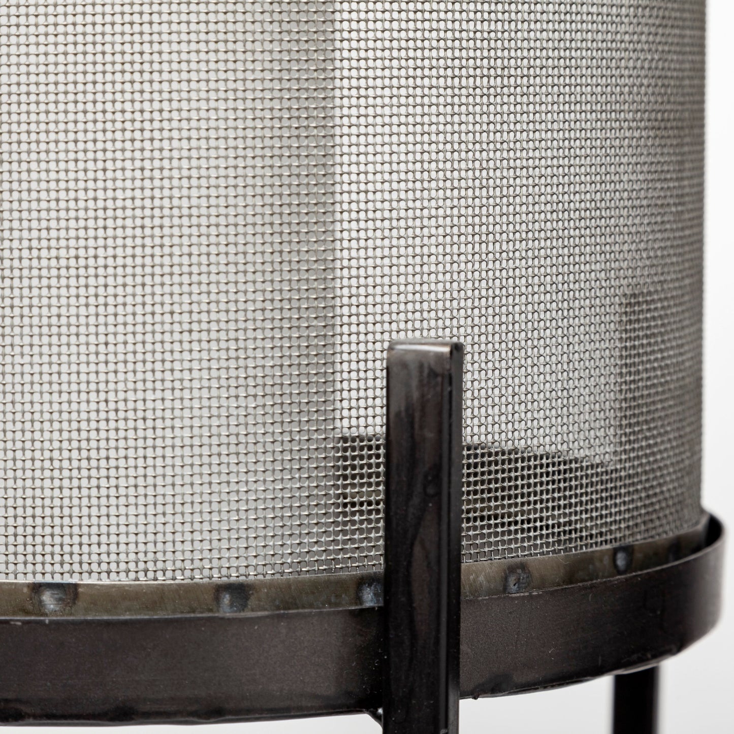 Steen Set of Two Black Meshed Metal Candle Holder Lanterns