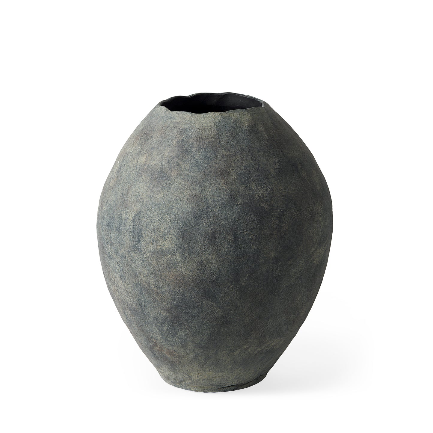 Gobi 20L x 23H Small Gray Ceramic Oval Vase