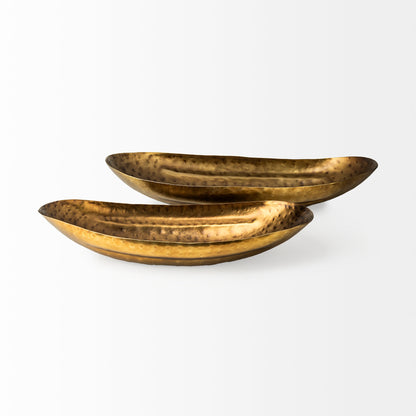 Karmen (Set of 2) Gold Hammered Oversized Bowls